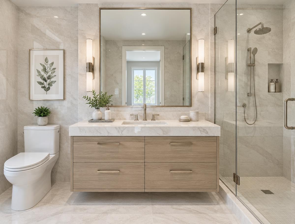 Bathroom after a detailed professional cleaning